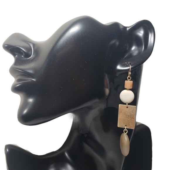 Universal Thread Stone Drop Hook Earrings Sz OS - Picture 2 of 4